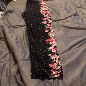 Black Polkadot and floral leggings